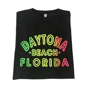 Vintage Daytona Beach Destination Black Short Sleeve Tee Shirt Size XL